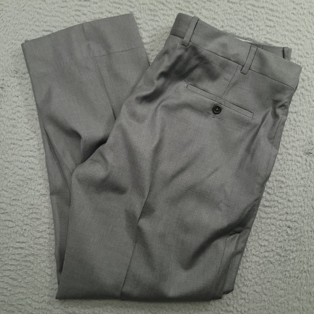 Peter Millar Gray Super 130s‎ Wool Dress Pants Mens 38 (36x27.5) Made in Italy